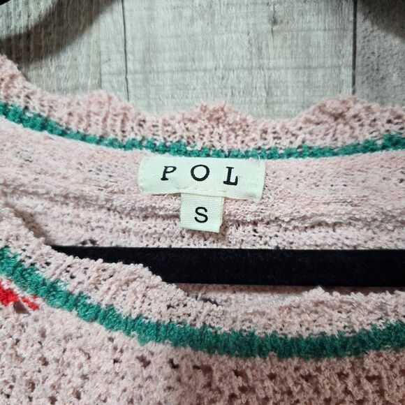 POL Rise and Fall Pink Knit Stripe Sweater Boho Preppy Femme - Picture 4 of 5